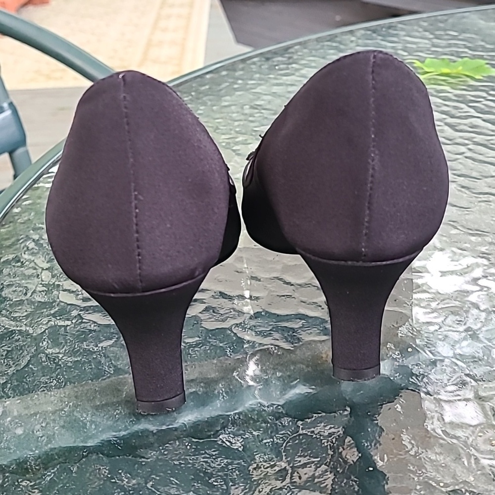 CAPARROS PEEP TOE BLACK HEELS 7.5 - Picture 8 of 12